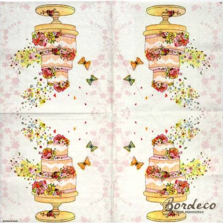 Serwetka do decoupage AMBIENTE tort weselny 33x33